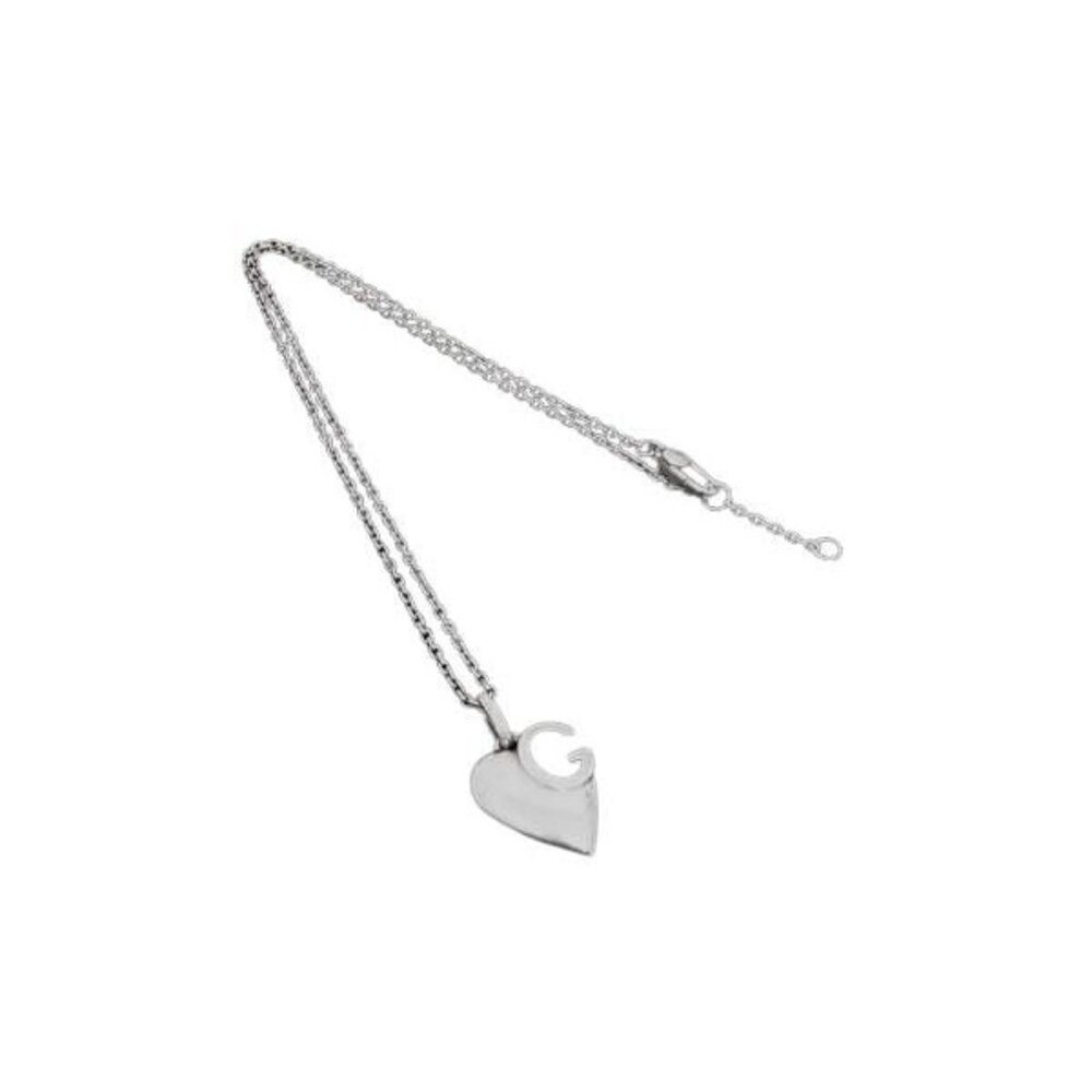 Gucci Necklace G Logo Silver SV 925 Heart